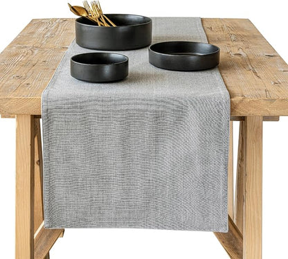 Over&Back 18x90 Woven Chambray Cotton Table Runner by overback
