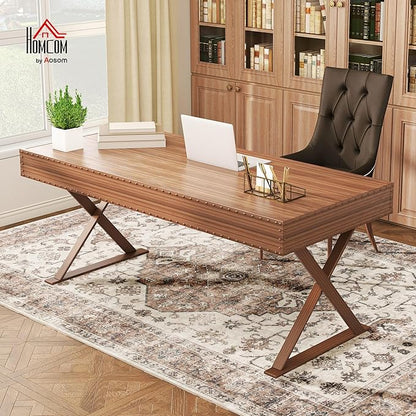 HOMCOM Washable Area Rug, 5'x7' Vintage Indoor Distressed Carpet, Retro Floor Cover Foldable, Floral Print Mat for Living Room, Bedroom, Dining Room, Tan
