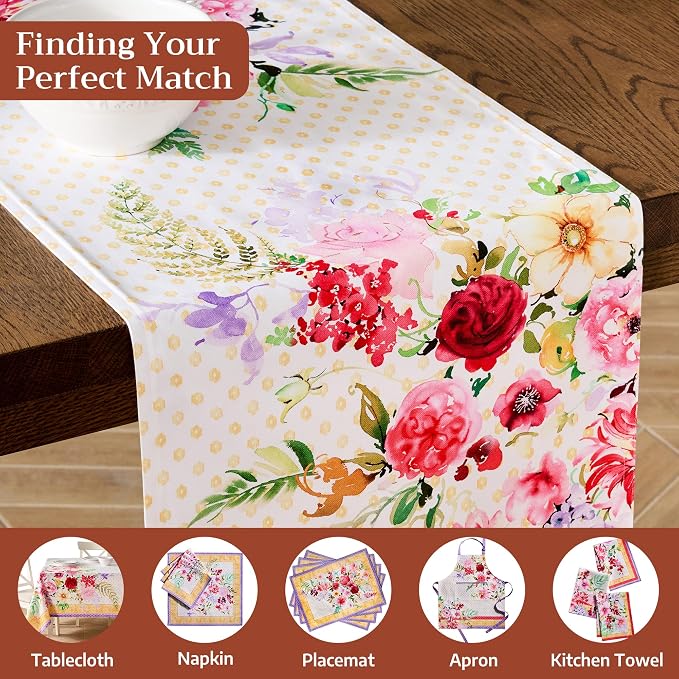 Maison d' Hermine Table Runner 100% Combed Cotton 14.5"x108" | Table Runners - Image 7