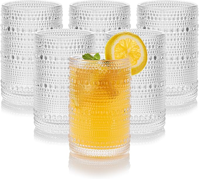 15 oz Clear Hobnail Drinking Glasses by HomeVogue