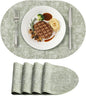 Placemats Set of 4, 11.8 x 17 Inch, Grass Green | Heat Resistant Oval Faux by homing