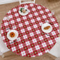 Walrus Round Vinyl Fitted Tablecloth with Flannel Backing Elastic Edge Design Table Cover Waterproof Oil-Proof PVC Table Cloth Stain-Resistant Best for 57"-66" Round