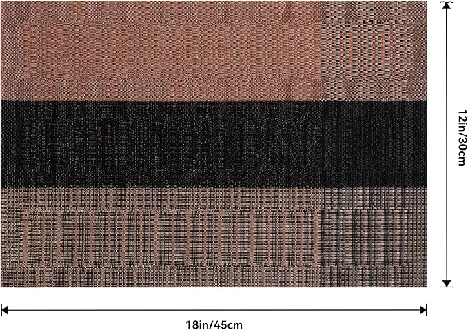 Leetaltree Brown with Black Striped Placemats Set of 4 - Image 9