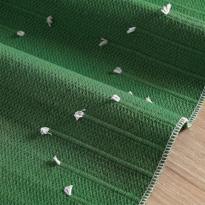 Artoid Mode Green Farmhouse Rustic Cotton Woven Table Runner, Seasonal - Image 5