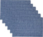 Sweet Home Collection 100% Cotton Placemats for Dining Room Rectangle Two Tone Woven Fabric 13" x 19" Soft Durable Table Mat Set, Set of 4, Dark Blue