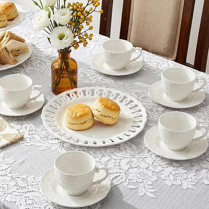 3 oz Espresso Cups Set of 6, Bone China Small Espresso Coffee Cups & Saucers Set - Image 7