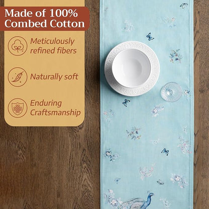Maison d' Hermine Table Runner 100% Combed Cotton 14.5"x72" | Table Runners 72 - Image 4