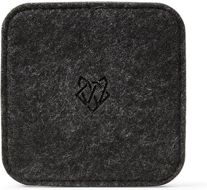 Premium Felt Drink Coasters | Square Dark Grey Set of 4 | 10 x 10cm | Absorbent & Non-Slip, Ideal for Home & Office Desks