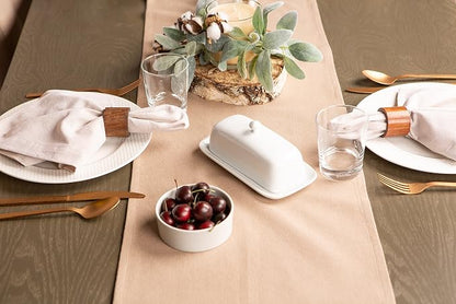 DII Everyday Collection, Fringed Solid Tabletop, Table Runner, Stone Brown - Image 5