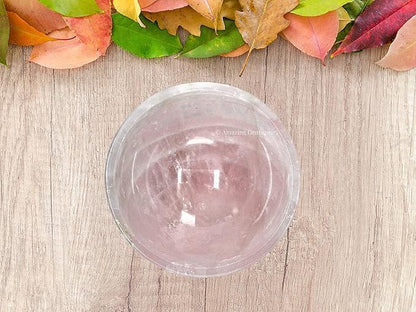 Rose Quartz Crystal Bowl - 2 Inch Decorative Bowls for Room and Home Decor - Gemstone Healing Crystals for Elegant Display, Positive Energy Balance and Gift
