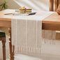 Braided Farmhouse Table Runner, Braided Taupe 13x108 Inch, Cotton Linen Table by Unknown