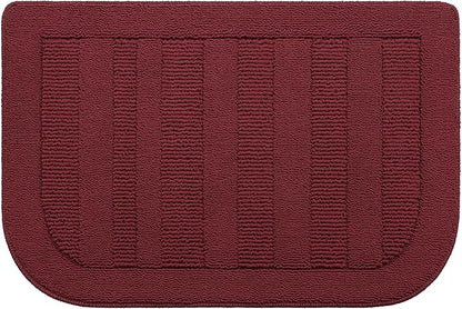 BEQHAUSE 24x36 Inch Kitchen Rug Mat Durable Kitchen Rugs Non-Slip Washable Absorbent Kitchen Mats for Floor Dirt-Resistant Semicircular Kitchen Mat (Red)