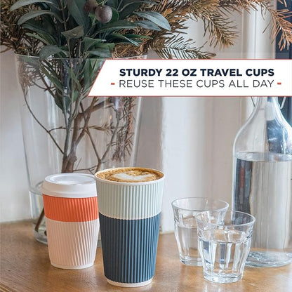 To Go Coffee Cups With Lids - 22 oz Disposable Coffee Cup With Lid. Large Togo - Image 6