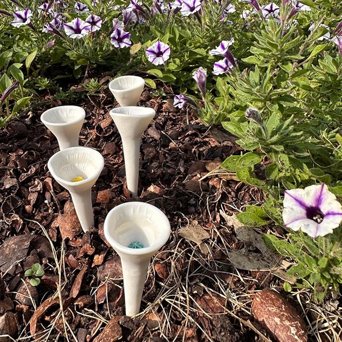 5 Pack, Bee Watering Station, 100% Handmade Porcelain, Bee and Butterfly Feeder - Image 6