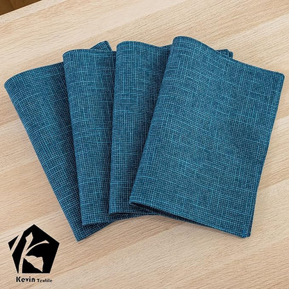 Kevin Textile Table Mats Set of 4 Heat Resistant Washable Placemats for Parties Buffet Dinner, 13 x 19 inches, Navy Blue
