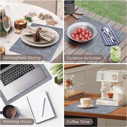 NCUE Vinyl Placemats Set of 12, Heat Resistant, Nonslip Faux Leather Waterproof - Image 6