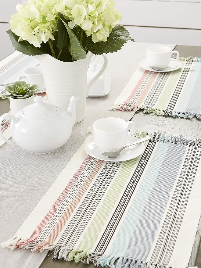 DII Variegated Tabletop Collection, Placemat Set3x19, Mediterranean, 6 Piece - Image 5
