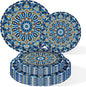 ZULYSTO 100 Count Boho Paper Plates (50×7"+ 50×9") – Disposable Plates for Party, Retro Bohemian Style Dessert Dinner Plate Set for Daily Use, Holiday, Wedding, Events