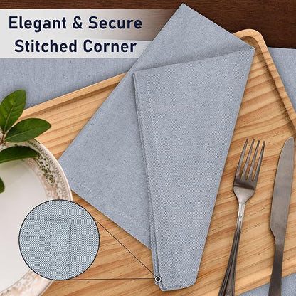 Ruvanti Cloth Napkins Set of 12, 18x18 Reusable Napkins Cloth Washable, Soft & Durable Table Napkin, Poly Cotton Fabric Dinner Napkins for Parties, Christmas, Thanksgiving, Weddings - Grape