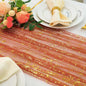 Snowkingdom 10 FT Fall Thanksgiving Table Runner Terracotta Gold Table Runner by Snowkingdom