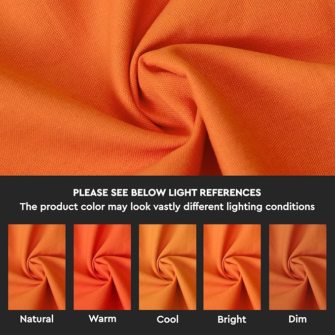 Encasa XO Table Runner, Cotton Canvas Dining Runner 13"x48" | Orange, 180 GSM - Image 3