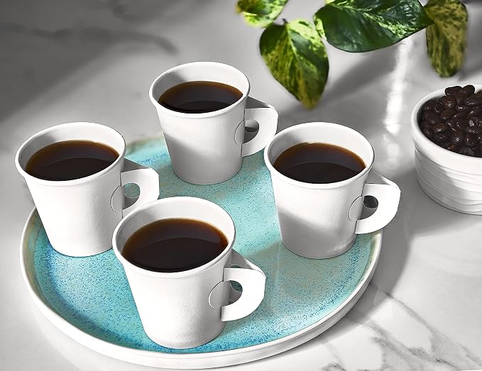 Premium Espresso White Paper Cups - 4 oz - Elegant - Image 7