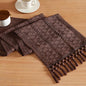 Macrame Style Boho Table Runner, 12x108 Inch Chocolate | Woven Boho Table Runner by ZEEMARTONLINE