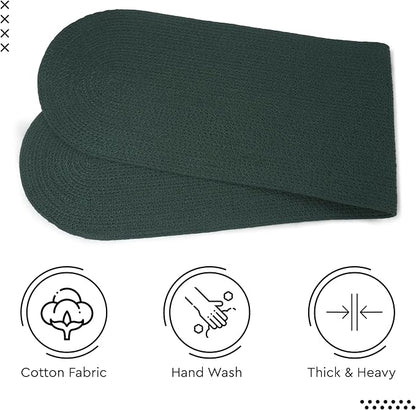 Encasa XO Dining Table Runner, Handmade Ribbed Cotton 12"x54" Dark Green | 100% - Image 5