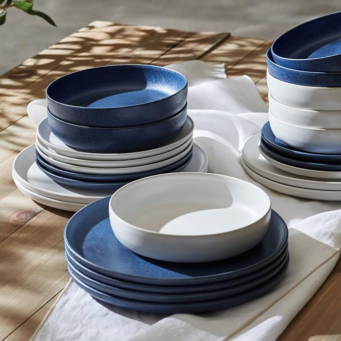 Porto by Stone Lain Macchio 24-Piece Premium Kitchen & Dining Dinnerware Set - Image 10