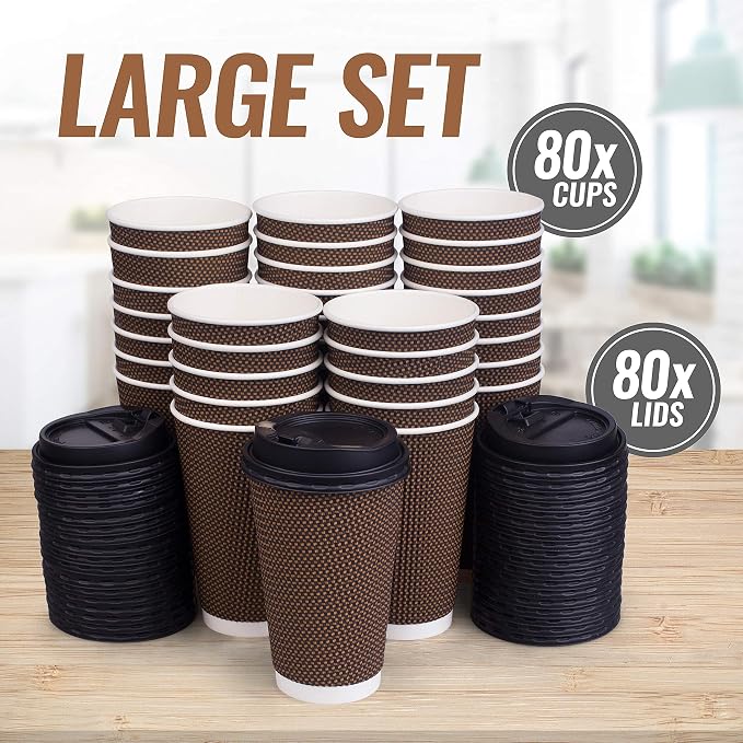 Promora Brown Disposable Coffee Cups - Image 3