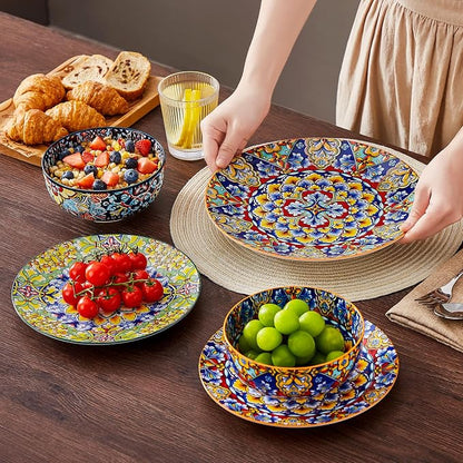 vancasso 18 Pieces Dinnerware Sets, Plates and Bowls Set, Porcelain Dishes Set - Image 7