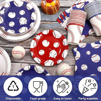 Kochorie 96 Pieces Baseball Party Supplies, Baseball Birthday Themed Decorations - Image 5