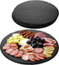 Navaris Slate Plates - Food Contact Safe Black Stone - Cheese Platter Serving Charcuterie Boards - Round Slate Tray Slab Plate Cheese Board - Set of 4 11" Plates (28 cm)
