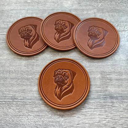 Dog Breed Leather Coasters – Premium Full Grain Table Protectors - Image 5