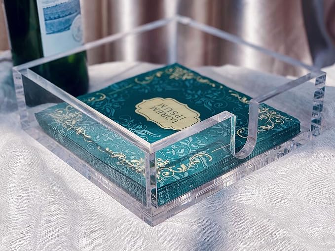 Acrylic Luncheon Napkin Holder, Decorative Napkin Tray - Image 4