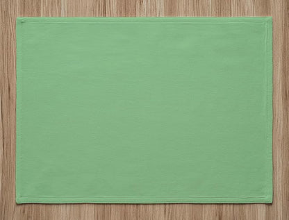 Calicot Placemats Set of 6 100% Cotton Washable Cloth Place Mats, Reusable Table Mats for Spring/Summer & Thanksgiving Christmas Decorations Kitchen Dining Party Wedding (Fair Green, 13" x 19")