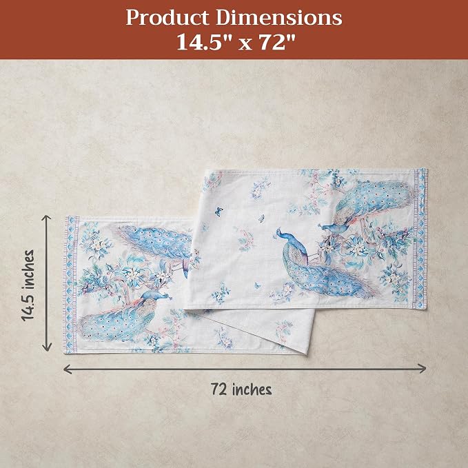 Maison d' Hermine Table Runner 100% Combed Cotton 14.5"x72" | Table Runners 72 - Image 5