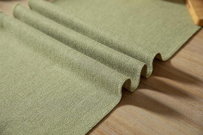 Sage Green Table Runners 72 Inches Long, Burlap Linen Style Rustic Farmhouse - Image 6