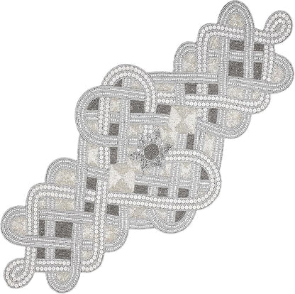 Handmade Beaded Table Runner 13 x 36 Inch, Elegant Dining Table Centerpiece by ALPHALivingHOME