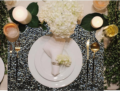 Black Square Placemats - Heat Resistant Rhinestone Decor Set of 6