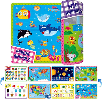 4 Pack Placemats for Kids, Non-Slip Washable Table Mats, Double-Sided Reusable by SpriteGru