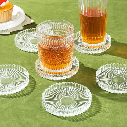 Modern Clear Coaster Set of 6- Glass Coasters - Image 6