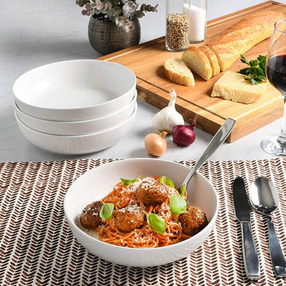 Gibson Home Zen Buffet 4-Piece 41oz Salad Bowls Porcelain Ceramic Chip and - Image 6