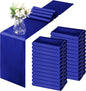Horbaunal 24 Pack Royal Blue Satin Table Runner 12 x 108 Inch | Smooth Table by Horbaunal
