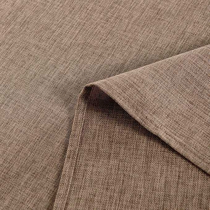 Hiasan 2 Pack Faux Linen Rectangle Tablecloth - Wrinkle and Stain Resistant Washable Table Cloth for Kitchen Dining Room Holiday Table Cover for Party Dinner, Khaki, 52 x 70 Inch