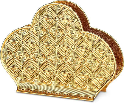 Alisveristime Zamac Napkin Holder – Decorative Elegant Metal Napkin Organizer for Table or Countertop Use (Gold)