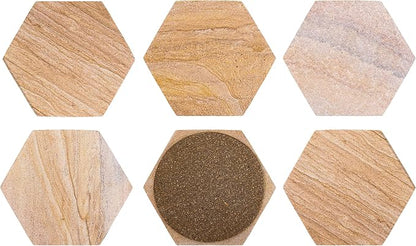 Sandstone Water Absorbent Hand Crafted Hexagon Coasters - Image 7