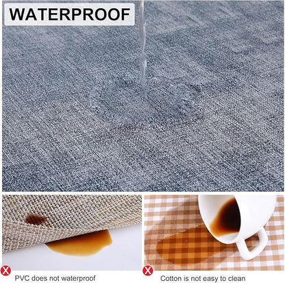 homing Faux Leather Heat Resistant Placemats 6 Packs, Waterproof Wipeable Dining PU Place Mats for Indoor & Outdoor, Easy to Clean, Denim Blue