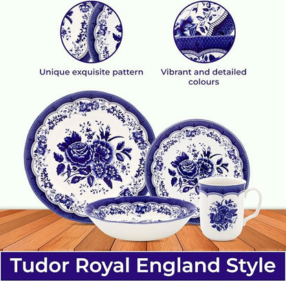 Tudor Royal 24-Piece Porcelain Round Dinnerware Set, Service - Image 5