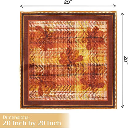 Maison d' Hermine Cloth Napkins Set of 4 100% Cotton for Thanksgiving Christmas Decorations Everyday Reusable Square Fall Napkins Cloth Washable Dinner Party (Thanksgiving Tartan, 20"x20")